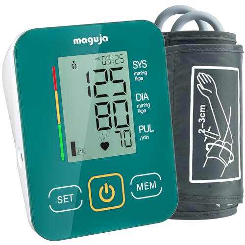 Arm Blood Pressure Monitor,maguja Blood Pressure Machine,BP Monitor Automatic Upper Arm Digital with Blood Pressure Cuff for Home Use (Green)