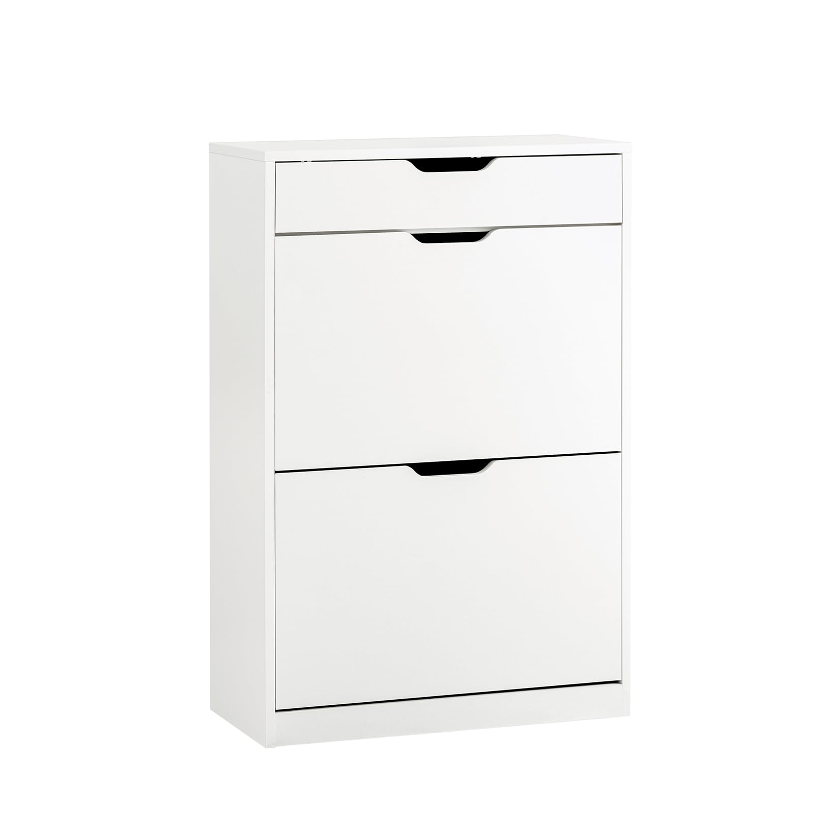 SoBuy FSR180-W szafka na buty z 2 szufladami, 1 wysuwana szuflada, szafka kuchenna, szafka na obuwie, kolor biały, szer. x gł. x wys.: 60 x 30 x 90 cm