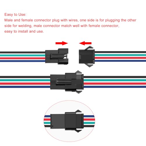 Lyeteung 15 Paar JST SM 4 Pin Steckverbinder, Mini Micro JST SM 4-Polige Buchse und Stecker mit 150mm 22AWG Kabeldraht