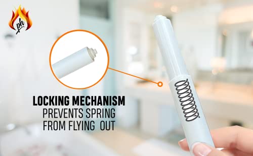 Toilet Paper Roller Holder (7 Inch) White - Plastic (Spring Loaded) Replacement Spindle Rod - Roll Extender Fits Extra Large Bathroom Tissue Rolls #TOP2