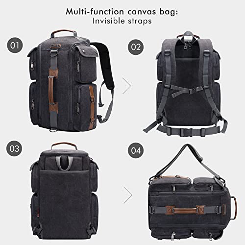 Witzman Travel Backpack For Men And Women Carry On Canvas Backpack Duffel Bag For Airplanes Fit 17 Inch Laptop (6661 Black) #TOP3