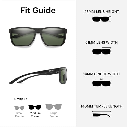 Image of SMITH Riptide Sunglasses - Grey Green ChromaPop Polarized, Matte Black