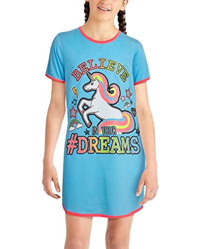 Angel Face Girls’ Nightgown Pajamas – 3 Pack Sleepwear Night Dress Sleep Shirt (4-14), Size 8, Unicorn Squad #TOP3