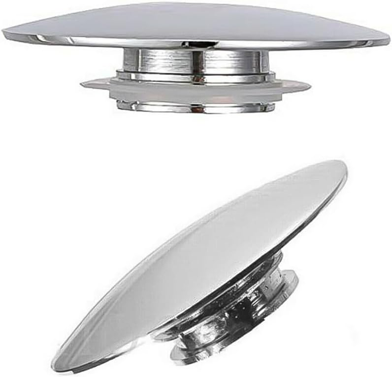 Shinekoo 2PCS Basin Waste Easy Pop Up Bathroom Sink Push Button Click Clack Plug 66mm Sink Drain Plug Stopper Bathtub Sink Waste Plug Cap for Washbasin Kitchen Bathroom