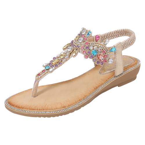Séparateur d'orteil élégant avec strass sur mules compensées
