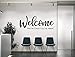 Sound Sayings Vinyl Wall Art Decal | Welcome We're Glad You're Here | Door Sign Church Worship Sanctuary Business Shop Company (Dark Blue, 18 x 6.9 Inches)