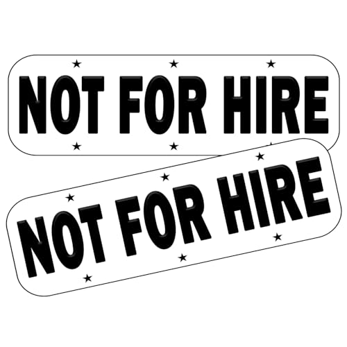Not for Hire Magnet for Cars, Heavy Duty Not for Hire Magnetic Sign, Reflective Farm Drivers Use Truck Tractor Trailer Magnet, 15.7 Inch x 5.3 Inch (Black-Not for Hire-2 Pack)