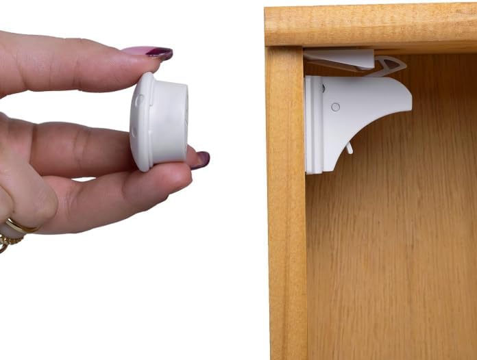 10 Pack Magnetic Cabinet Locks for Child Safety, Drawer Locks Baby Proofing, Magnetic Door Safety Locks for Cabinets and Drawers, Easy Installation No Tools Required (10 Pack and 2 Keys)