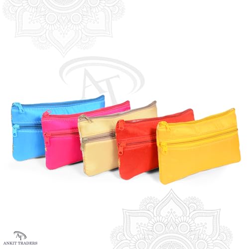 Image of Traditional Embroidered Zipper Purse for Women | Return Gifts for Baby Shower, Haldi, Mehendi, Wedding | Multicolor Ethnic Pouch Set