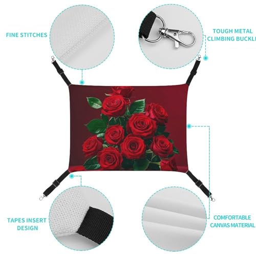 Hamac pour chat rouge et lit doux suspendu pour lapin réglable - 4