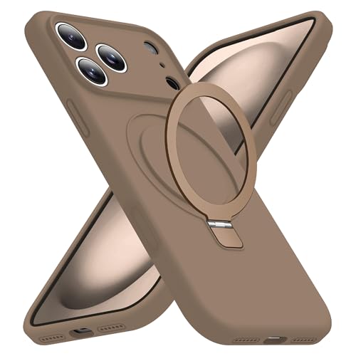 SKYLMW Compatible with iPhone 17 Pro Case with Magnetic Invisible Stand Compatible with Mag-Safe Military Drop Tested Shockproof Silicone 17 Pro Phone Case for Women Men 6.3"，Brown by SKYLMW - Used condition - US$6.98