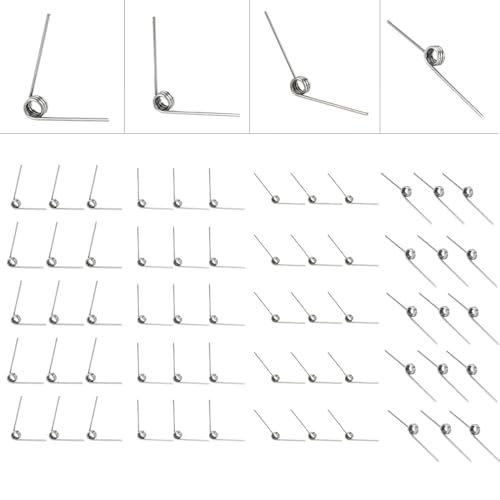 60pcs Torsion Spring Assortment, 60/90/120/180 Degree 304 Stainless Steel Torsional Springs for Repair Maintenance Project DIY Woodworking