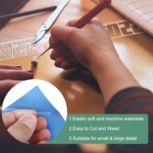 Vinyle de transfert thermique HTV anti-déchirure bleu clair pour échenillage facile