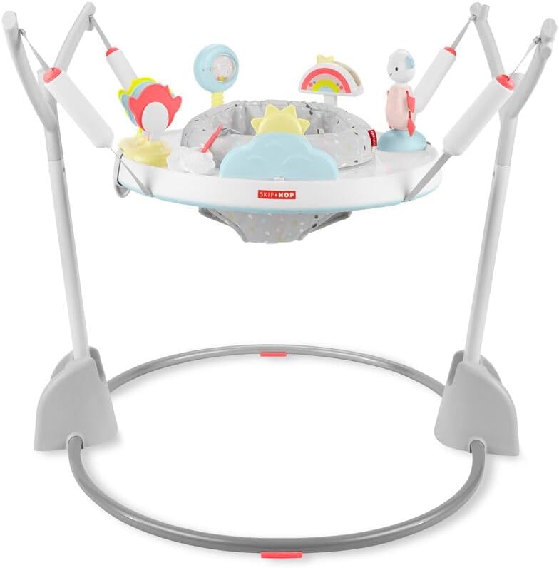 Skip Hop Baby Activity Play Bouncer for Baby Ages 4m+ Silver Lining Cloud, Foldable