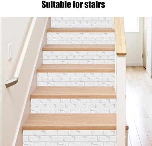 12 Sheets White Tile Stickers, Peel and Stick Vinyl Backsplash Tiles Self Adhesive Waterproof Oilproof Tiles Retro Style DIY Home Decor for Kitchen Bathroom