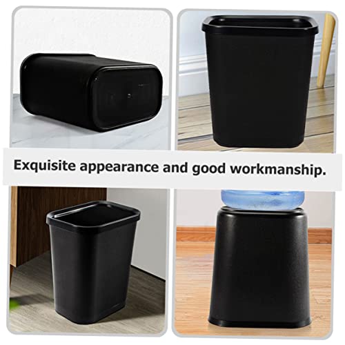 Caneca de basura rectangular Slim sin tapa de plástico negro miniatura 7