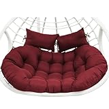 lihtsofty Double Egg Chair Cushion Replacement 55x35in Thickened Double Egg Swing Chair Cushions Removable Swing Chair Cushion for Indoor/Outdoor Patio Hanging Basket Chair,Red