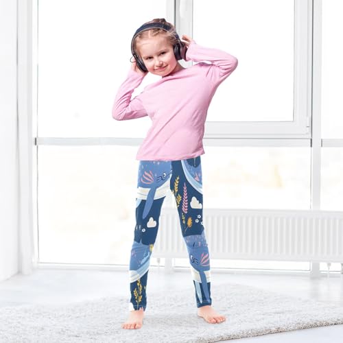 Bolaz Toddler Girls Leggings Printed Yoga Pants Leggings Whales Flowers and Plants for Kids4