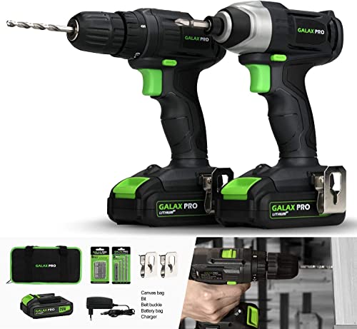 GALAX PRO Kombibohrmaschine, 20 V, Bohrmaschine, kabellos, 30 Nm, Schlagschrauber, 100 Nm mit 1 Akku...