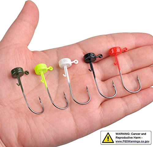 Kit Ned Rig de 30 têtes plombées Shroom Jig Heads OROOTL pour la pêche du bar et du crappie