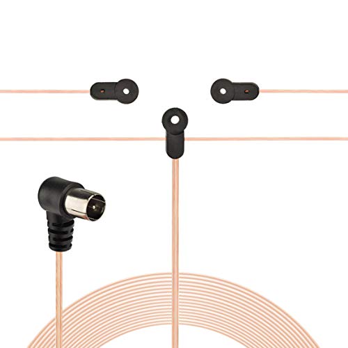 Bingfu FM Dipole Antenna FM Antenna for Stereo Receiver Indoor FM Radio Antenna 75 Ohm for Pioneer Onkyo Yamaha Marantz Home Stereo Receiver AV Audio Vedio Home Theater Receiver Tuner Power