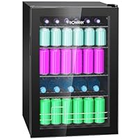 Bomann® Getränkekühlschrank 4 Ablagen | bis zu 178 Dosen | Kühlschrank mit Glastür 39db leise | Kühlschrank Getränke 115L | Flaschenkühlschrank | Getränkekühlschrank groß | Bierkühlschrank KSG 7290