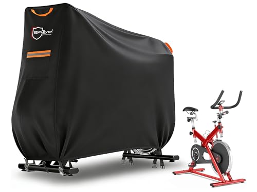 IC ICLOVER Exercise Bike Cover - 600D Upright Bicycle Protective Covers Waterproof & Dustproof Stationary Bike Storage for Peloton Schwinn NordicTrack Echelon Recumbent for Indoor & Outdoor Use