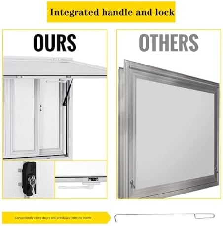 Aluminum Alloy Food Truck Concession Window 53x33in with Awning & Sliding Door, Perfect for Food Trolley Serving, Enhance Outdoor Dining Experience,with 4 Screens,53x33in