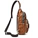 LANNSYNE Full Grain Leather Sling Bag For Men Fits 12.9