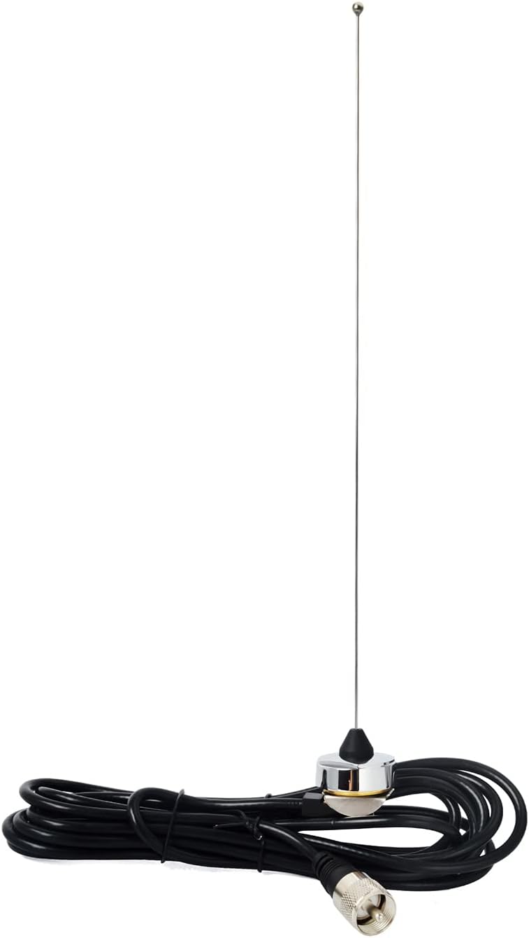 HYS VHF NMO 136-174Mhz 1/4 Mobile Vehicle FM Tranceiver 2M Mount Antenna | Pre-Tuned Amateur Radio Antenna with 13ft RG58 Coax Cable NMO to PL259 for VHF Motorola Kenwood Icom Hytera Mobile Radios