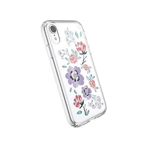 Speck Products Presidio Clear + Print iPhone XR Case, CanopyFloral Lavender/Clear