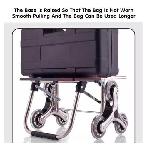 Carrello pieghevole per scale a 6 ruote Carrello per la spesa in acciaio inossidabile resistente Capacità 25 kg Carrello portatile Utility per la spesa domestica e uso esterno