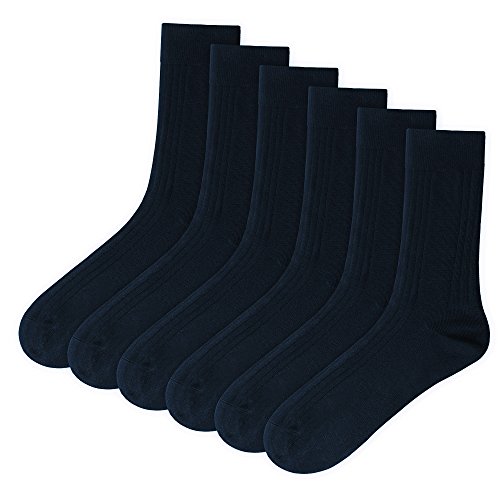 DAVID ARCHY Men's Multi-Pairs Breathable Cotton Athletic Socks Casual Crew Socks (US Shoe Size: 6-12)2