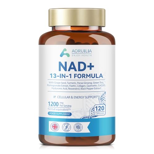 NAD Supplements 1200mg NAD+ 13 in 1 Superior Antioxidant Blend with Max Absorption for Cellular Energy and Healthy Aging Support 120 Capsules