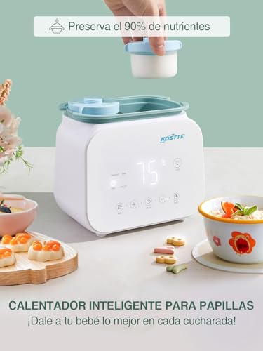KOSTTE Calienta Biberones, Función de Descongelación, Calentamiento Uniforme Del Líquido, Calentador de biberones eléctrico, Calentador de Alimentos para Bebés, Apto para Tarritos, Blanco - imagen 9