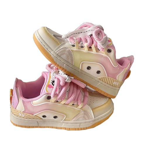 Baskets Y2K roses à étoiles mignonnes pour femme en taille 37