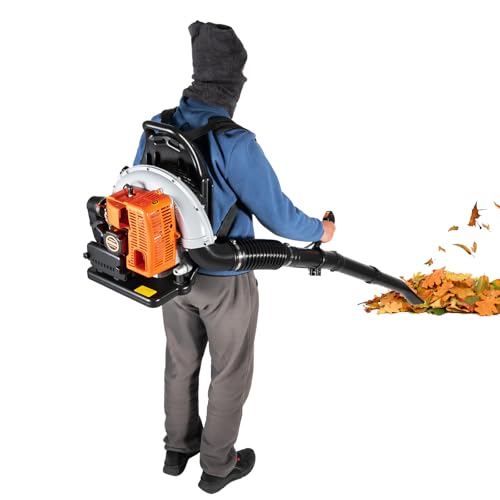 Gasolina Mochila Soplador de hojas, 63 CC Single ylinder 2 tiempos, motor refrigerado por aire, soplador de hojas, soplador de hojas comercial, soplador de gasolina para la eliminación de polvo, hojas
