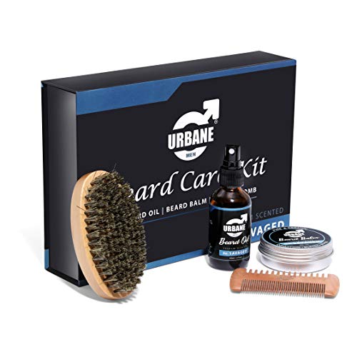 Urbane Men Beard Care Kit – Premium Scented Beard Grooming Set with Beard Oil, Beard Balm, Beard Brush & Comb – Natural and Organic Ingredients – Moisturising Beard Conditioner Gift Set (the: SAVAGED) - Image 5