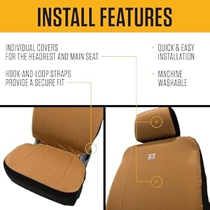 Carhartt Nylon Duck Front Seat Cover, Black, 500 Denier — photo 3 of 6