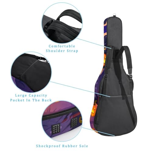 Housse de guitare en tissu Oxford épais rembourré avec boucle de suspension et sangle de cou Motif citrouilles et champignons d’Halloween 101,6 cm, Multicolore 5., 42.9×16.9×4.7 in, Sac de transport - Les Beatles, Paul McCartney, John Lennon, RIngo Starr, George Harrison Housse de guitare en tissu Oxford épais rembourré avec boucle de suspension et sangle de cou Motif citrouilles et champignons d'Halloween 101,6 cm, Multicolore 5., 42.9x16.9x4.7 in, Sac de transport – Image 4