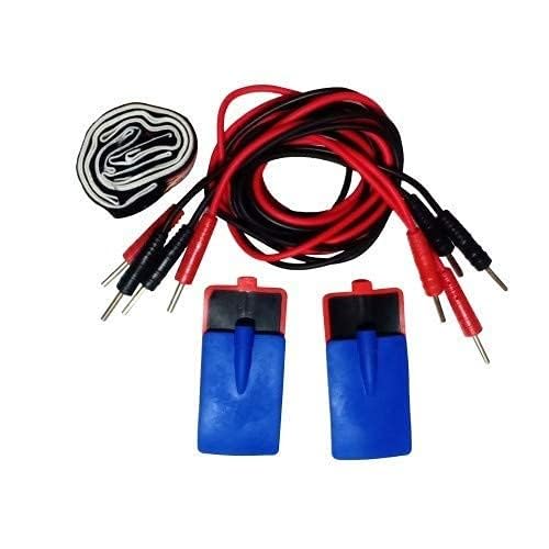 LRK IFT Physiotherapy (Set of 4 Wires) (4 Pads) and Straps Electrotherapy, Pain Relief | Accessories of 2 Channel Tens Velcro Equipment for Tens Unit Machine