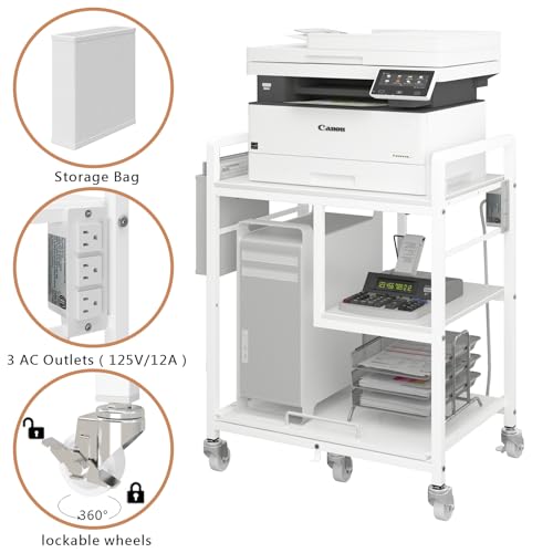 Image of Sedegn Printer Stand with Storage: 24 x 18 Inch Top for Large Printers
