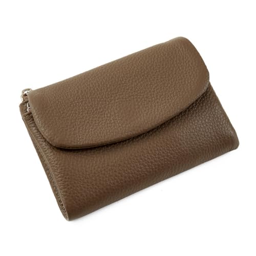 Joyfullygo Wallets for Women Unisex Natural Tumbled Leather Wallet, Slim Design, Large Capacity, Waterproof, Can Hold Coins, ID Cards, for Work, Travel (Brown)