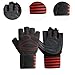 Menolana 2Pcs Workout Gloves Exercise Gloves Wear Resistant Half Finger Nonslip Accessory Training Mitts for Women Men Fitness Outdoor, XL Red