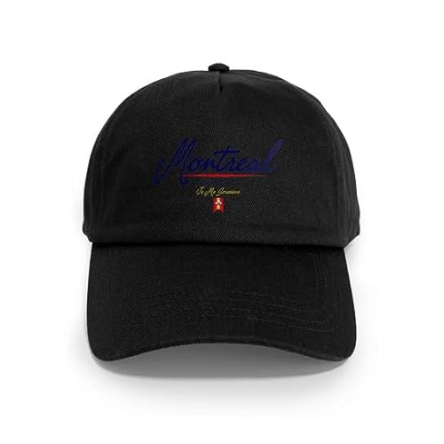 CafePress Montreal Script Cap Unique Adjustable Baseball Hat Black