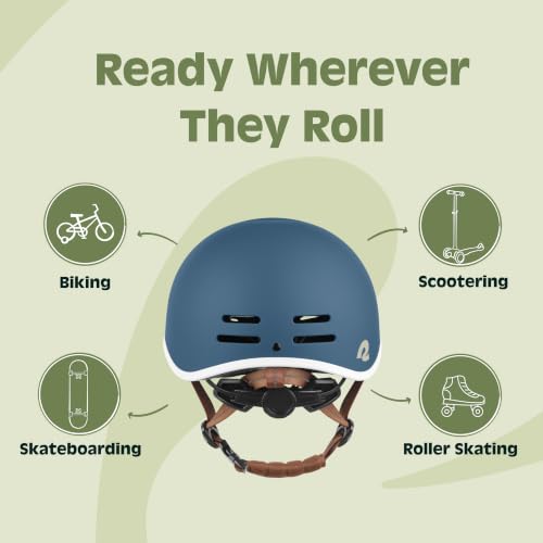 Retrospec Remi Kids' Bike Helmet for Youth Boys & Girls- Bicycle Helmet with Built-in Visor and Adjustable Reflective Straps for Skateboarding, Scooters, Rollerblading - Matte Navy - 49-53cm - image 4