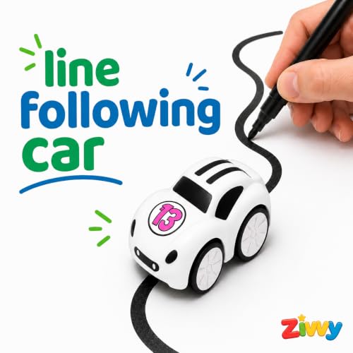 Image of White Magic Induction Remote Control Car Toy | Smart Sensor Line Following Car with 2.4GHz RC | LED Lights, Music & Auto Tracking Technology | Birthday Gift for Kids