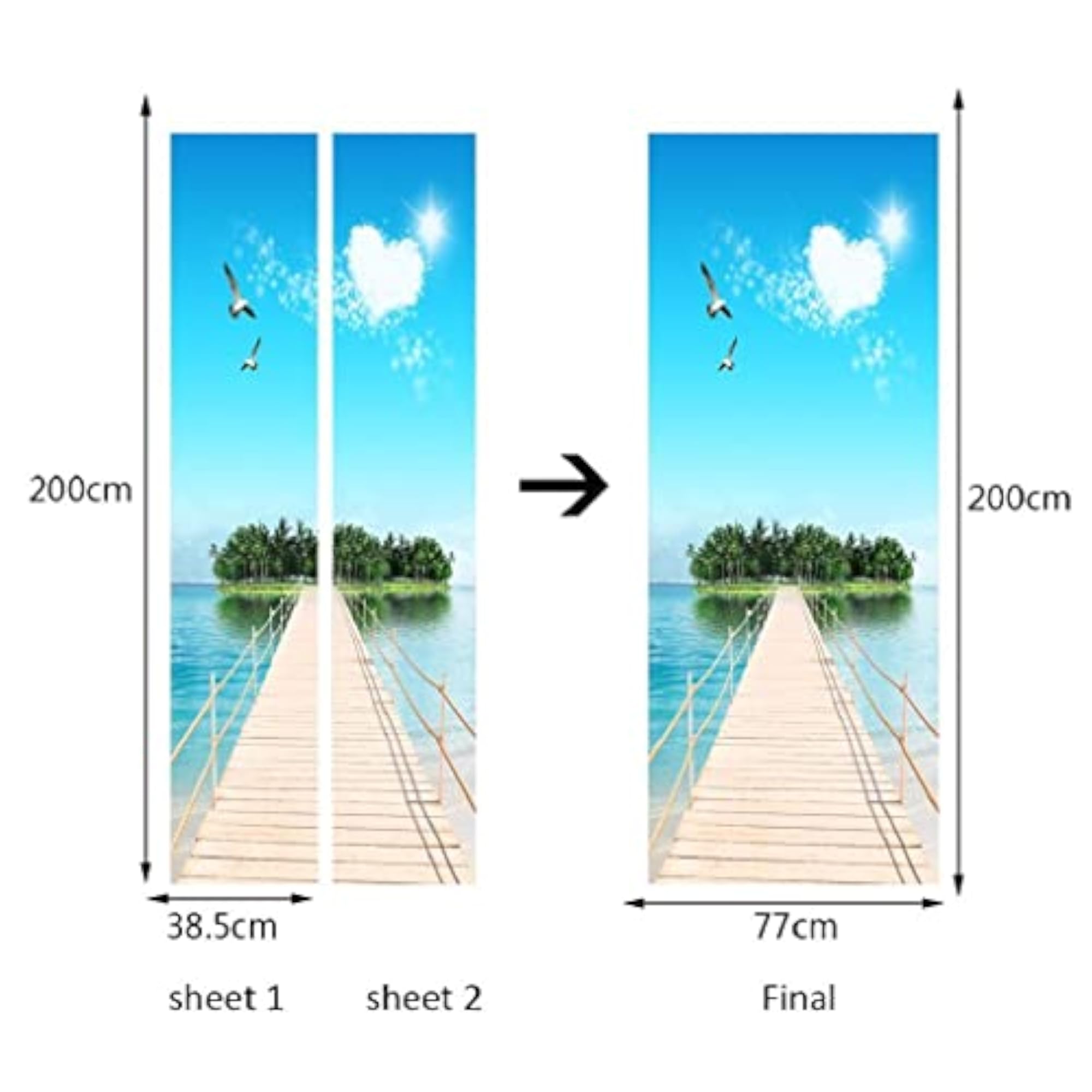 Creative 3D Door Stickers Removable Wall Poster