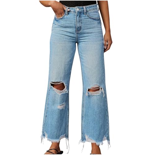 Women Jeans Pants Jeans for Women Denim Loose Fit Western High Cut Flare Wide Leg Fall Summer Jeans 2025