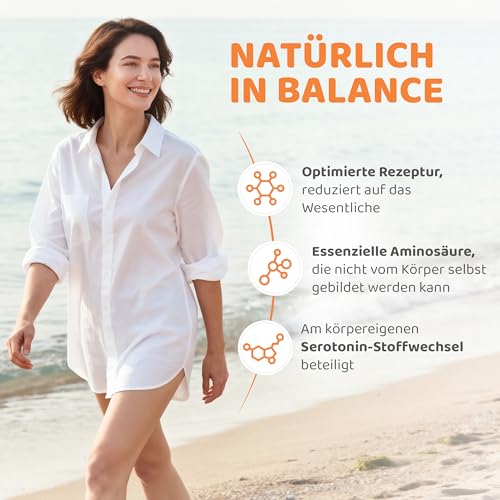 L-Tryptophan - L Tryptophan hochdosiert 1000mg je Tablette (120 vegane Tabletten) - Aminosäure aus pflanzlicher Fermentation - ohne unerwünschte Zusätze, glutenfrei und laktosefrei - vitaworld